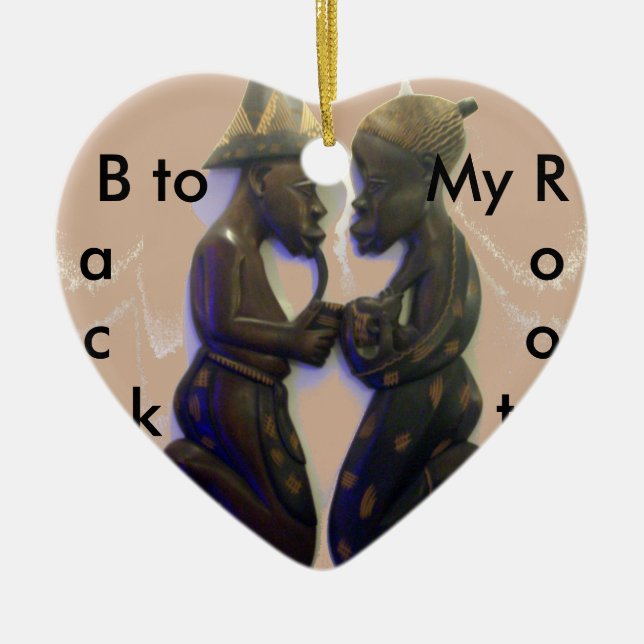 Back to my Roots ceramic Heart Ornament (Front)