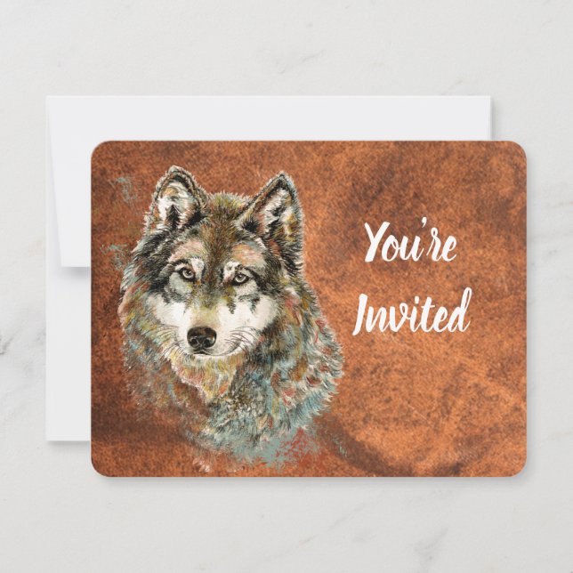 Back to Nature, Wolf, Animal Party Invite (Front)