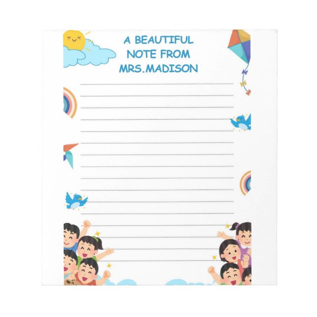  Back to Schoo Fun Coloured Notepad (Front)