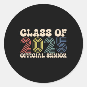 Back To School2 Senior 2025 Classic Round Sticker