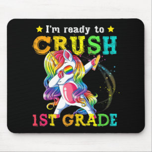 Back to School  1st Grade Dabbing Unicorn Girls Gi Mouse Pad