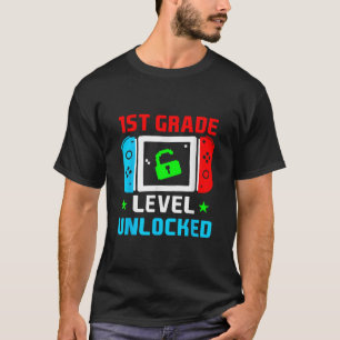 Back To School 1st Grade Level Unlocked Video Game T-Shirt