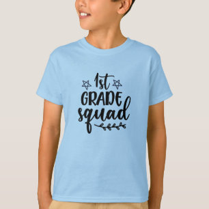 Back to School 1st Grade Squad Typography T-Shirt