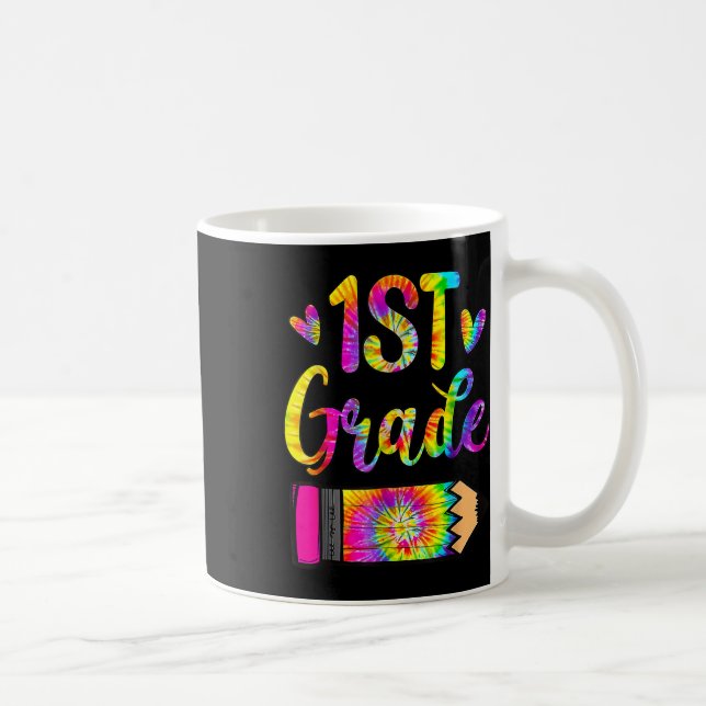 Back To School 1st Grade Teacher Tie Dye  Coffee Mug (Right)
