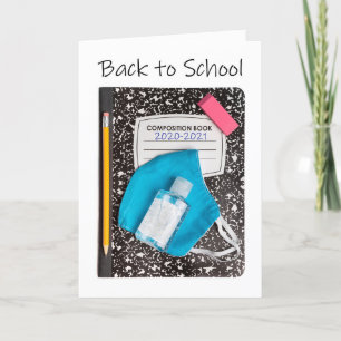 Back to School 2020 School Supplies With Face Mask Holiday Card