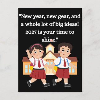 Back To School 2027 Kids Motivational  Postcard
