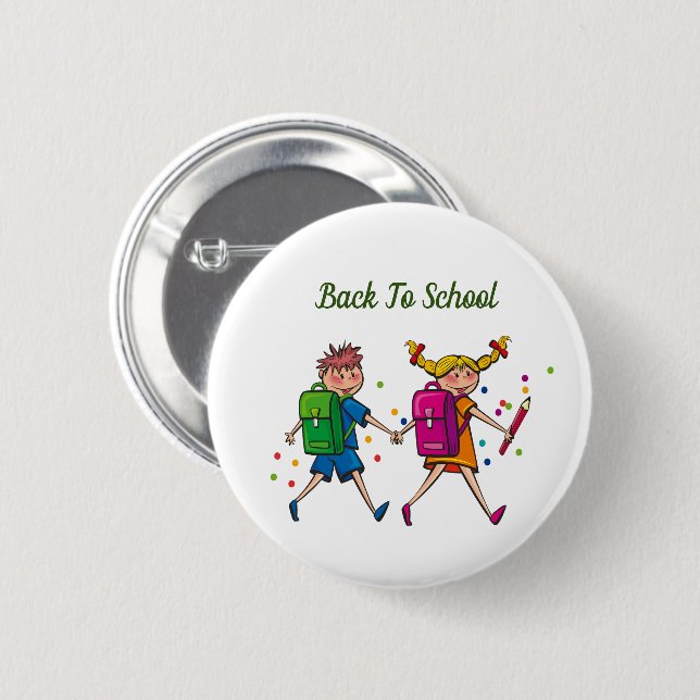  Back To School 2 Inch Round Button (Front & Back)