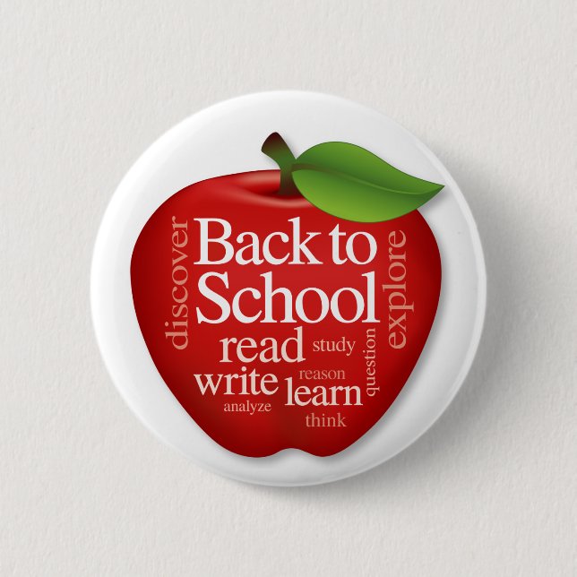 Back to School 2 Inch Round Button (Front)