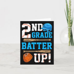 Back To School 2nd Grade Batter Up Baseball First Card