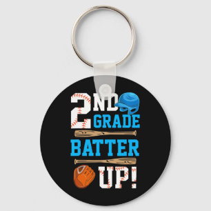 Back To School 2nd Grade Batter Up Baseball First Keychain