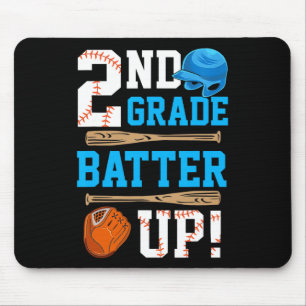Back To School 2nd Grade Batter Up Baseball First Mouse Pad
