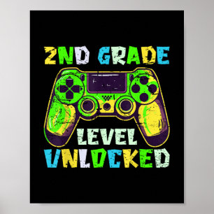 Back To School 2nd Grade Boys Gamer First Day Seco Poster