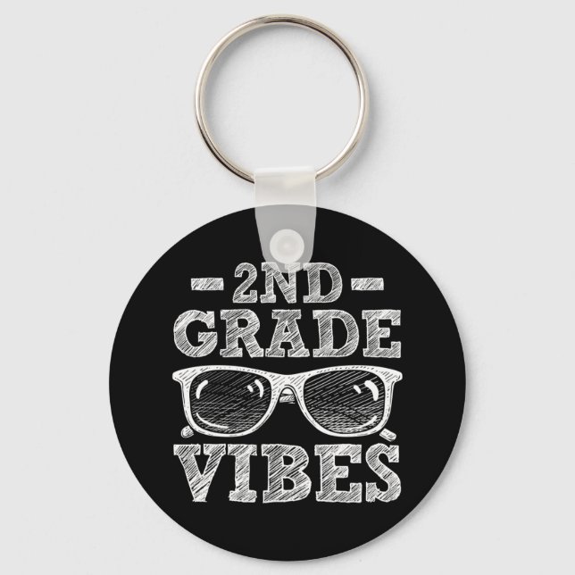 Back To School 2nd Grade Vibes Keychain (Front)