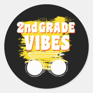 Back To School 2nd Grade Vibes Shirt First Day Kid Classic Round Sticker