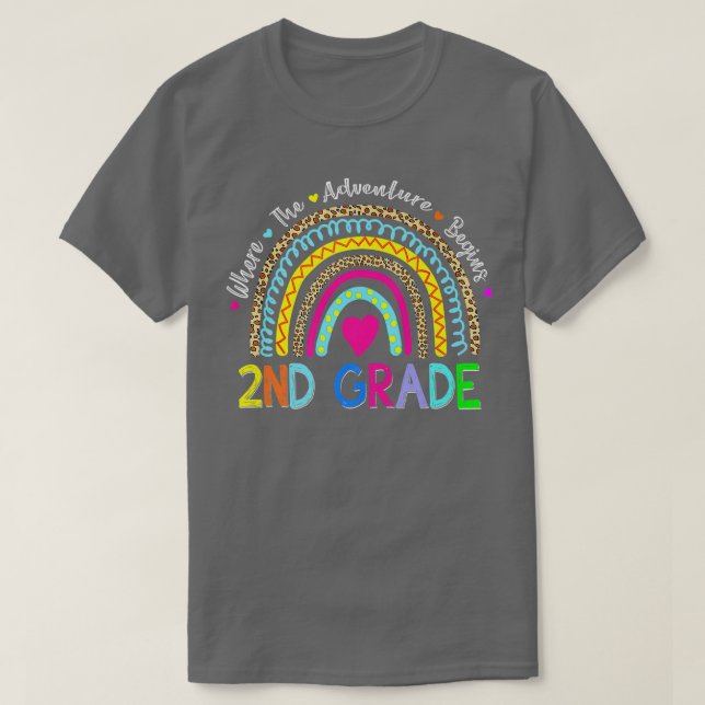 Back To School 2nd Grade Where The Adventure Begin T-Shirt (Design Front)