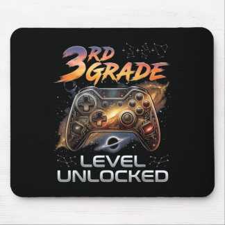 Back To School 3rd Grade Boys Gamer Kids First Day Mouse Pad