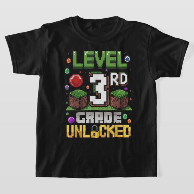 Back to School 3rd Grade Boys Gamer T-Shirt (Poser)