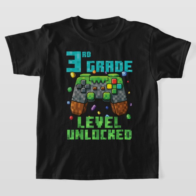 Back to School 3rd Grade Boys Gamer T-Shirt (Poser)