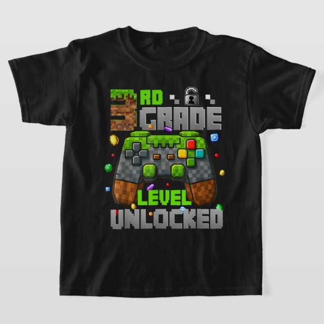 Back to School 3rd Grade Boys Gamer T-Shirt (Poser)