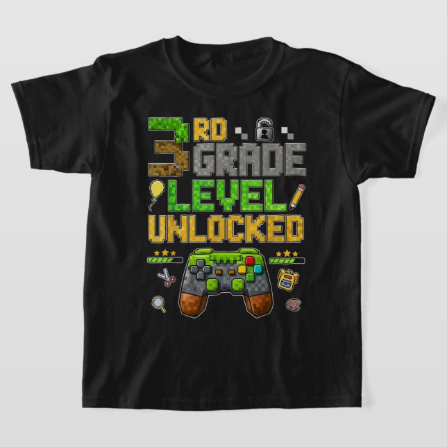 Back to School 3rd Grade Boys Gamer T-Shirt (Poser)