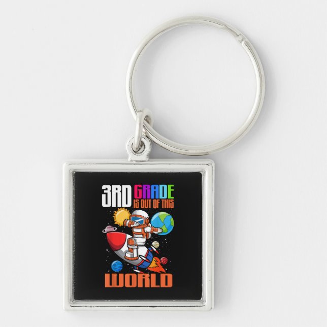 Back to School 3rd Grade Out of this World Space Keychain (Front)
