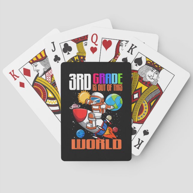 Back to School 3rd Grade Out of this World Space Playing Cards (Back)