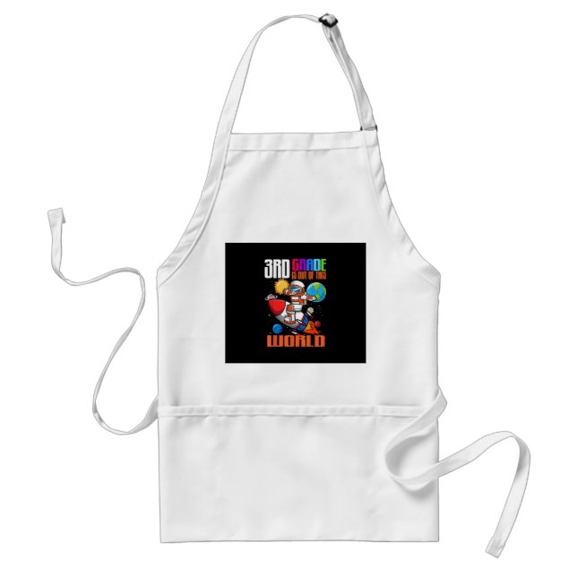 Back to School 3rd Grade Out of this World Space Standard Apron (Front)