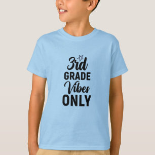 Back to School 3rd Grade Vibes Only Typography T-Shirt