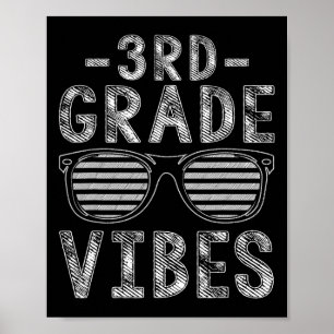 Back To School 3rd Grade Vibes Third Grade Teacher Poster