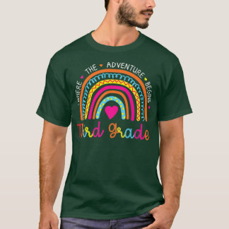 Back To School 3rd Third Grade Where The Adventure T-Shirt