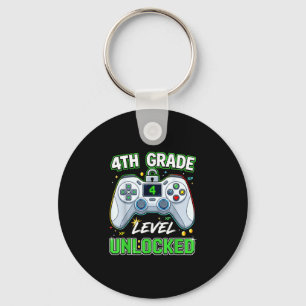 Back to school 4th grade boys gamer first day keychain