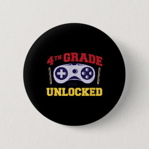 Back To School 4th Grade Level Unlocked Video Game 2 Inch Round Button