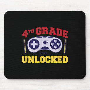 Back To School 4th Grade Level Unlocked Video Game Mouse Pad