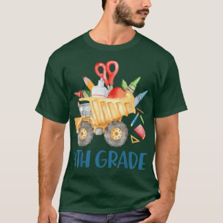 Back to School 4th Grade Monogram Dump Truck Boy G T-Shirt