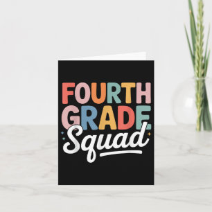 Back To School 4th Grade Squad Student Team  Card