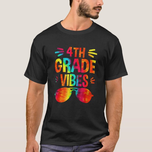 Back To School 4th Grade Vibes First Day Teacher T-Shirt (Front)