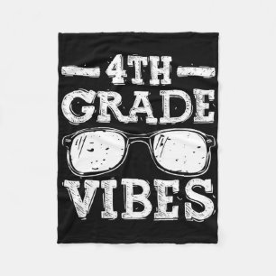 Back To School 4th Grade Vibes Fleece Blanket