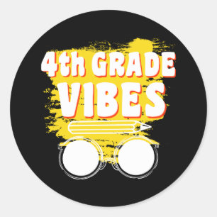 Back To School 4th Grade Vibes Shirt First Day Kid Classic Round Sticker
