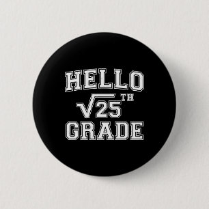 Back To School 5th Grade Math Teacher Square Root 2 Inch Round Button