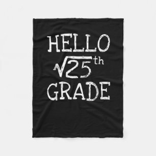 Back To School 5th Grade Square Root Of 25 Math Ki Fleece Blanket