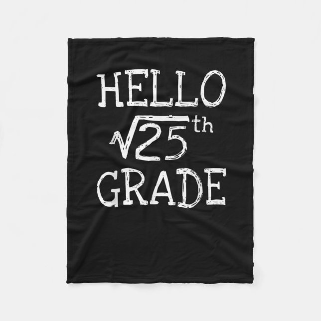 Back To School 5th Grade Square Root Of 25 Math Ki Fleece Blanket (Front)
