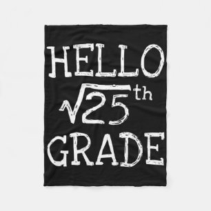 Back To School 5th Grade Square Root Of 25 Math Ki Fleece Blanket