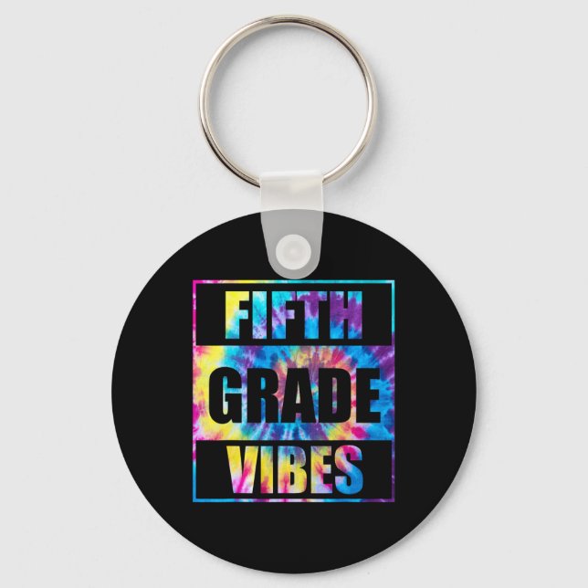 Back To School 5th Grade Vibes First Day Of School Keychain (Front)