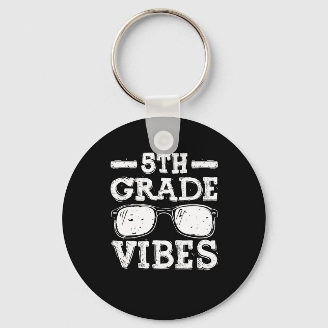 Back To School 5th Grade Vibes  Keychain (Front)