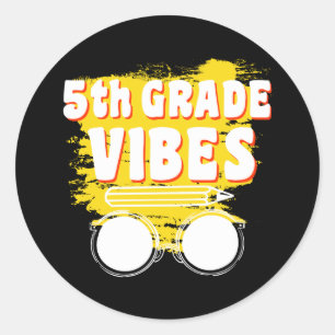Back To School 5th Grade Vibes Shirt First Day Kid Classic Round Sticker