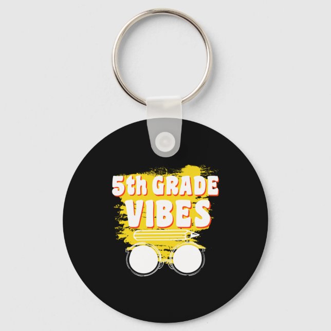 Back To School 5th Grade Vibes Shirt First Day Kid Keychain (Front)