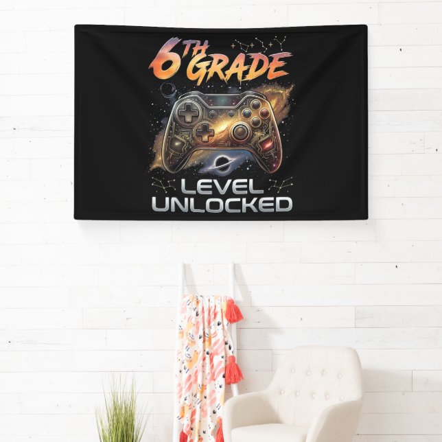 Back to School 6th Grade Boys First Day School Banner (Insitu)