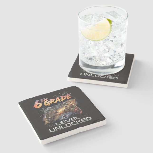 Back to School 6th Grade Boys First Day School Stone Coaster (Side)