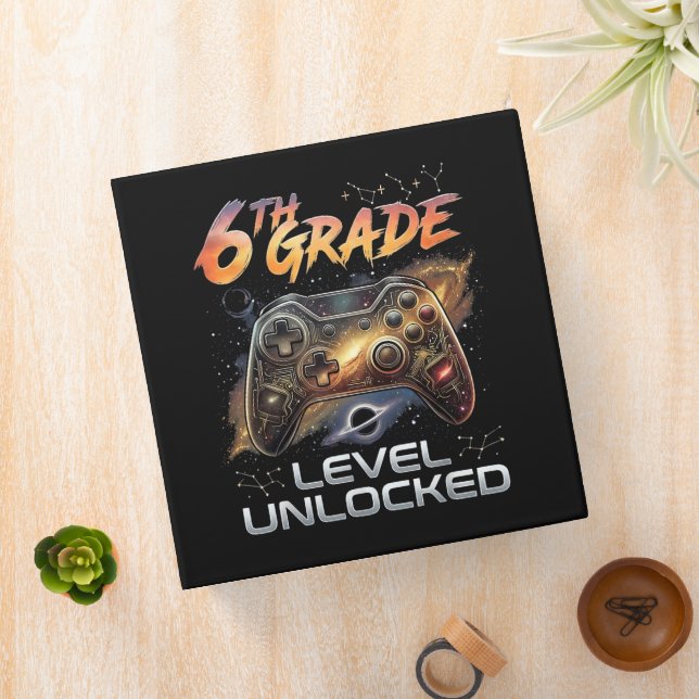 Back to School 6th Grade Gamer First Day School Binder (In Situ)