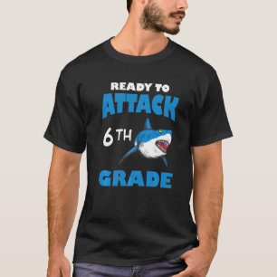 Back To School 6th Grade Kids Outfit Shark T-Shirt